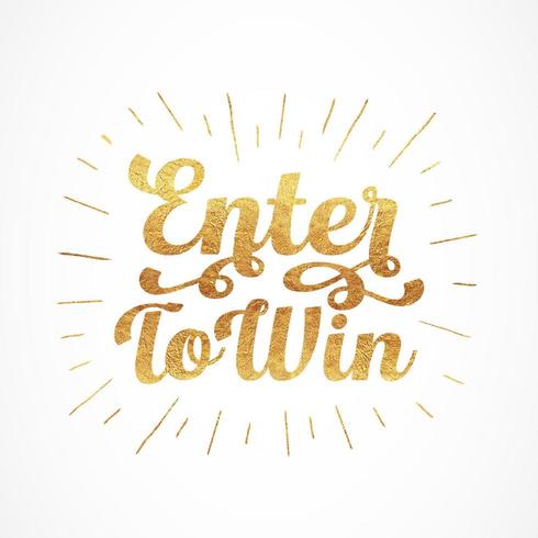 Enter To Win Typography vector