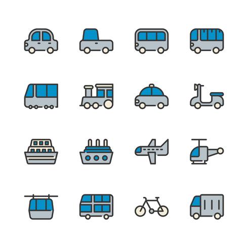 Transportation icon set vector