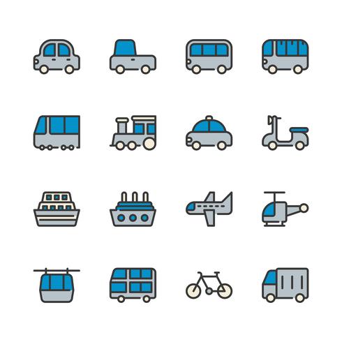 Conjunto de iconos de transporte vector