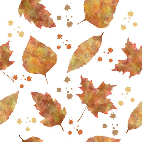 Nature seamless pattern with autumn leaves vector