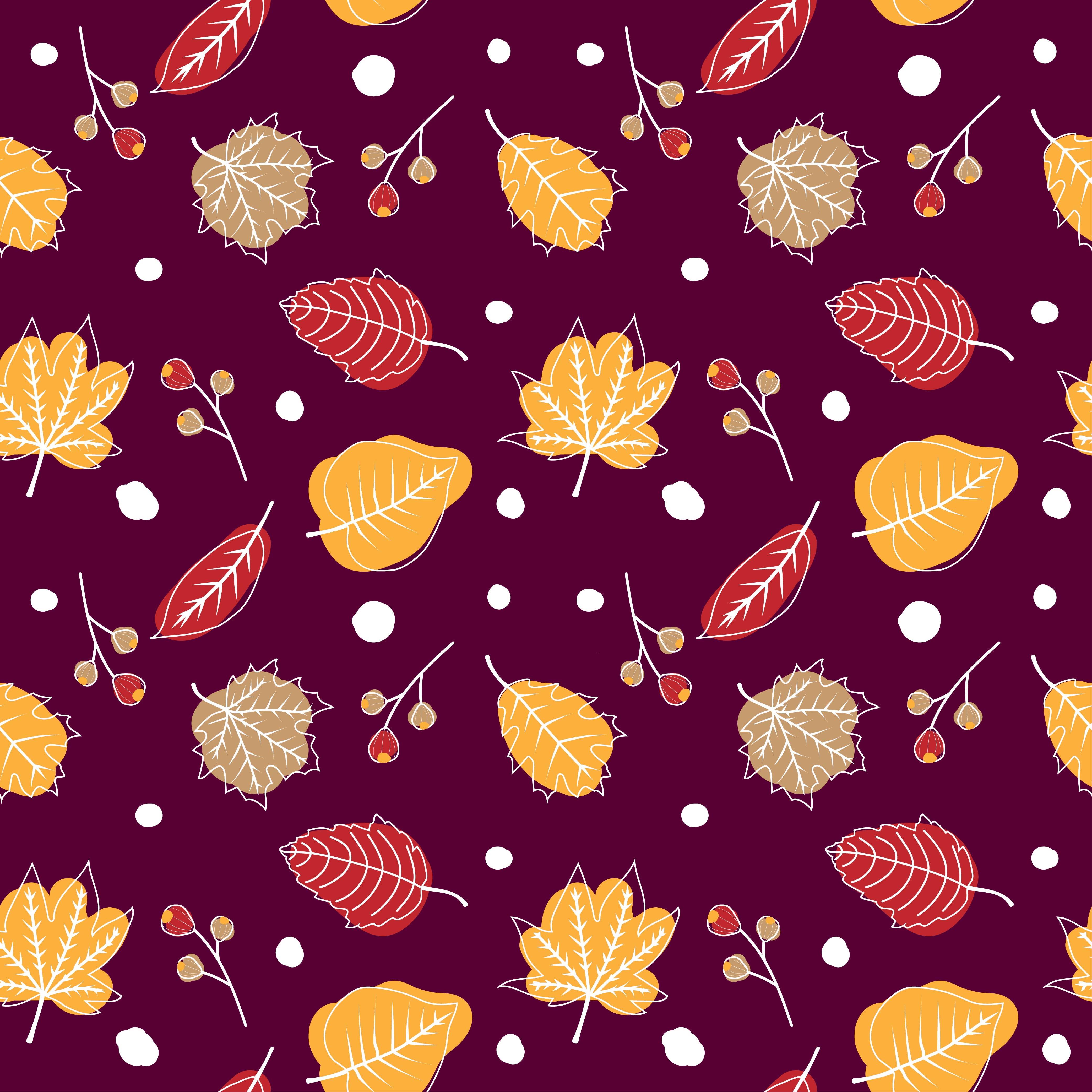 Cute autumn seamless pattern with leaves 670001 Vector Art at Vecteezy