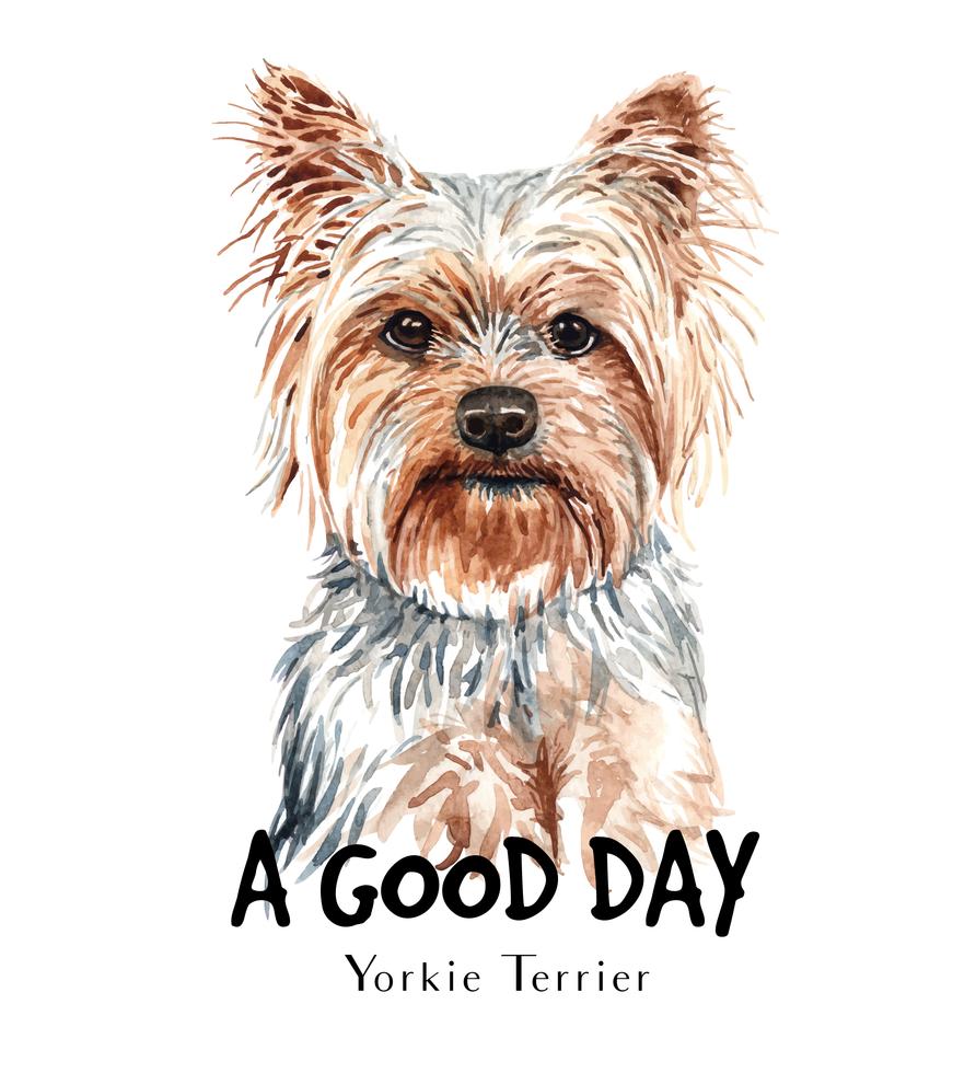 Watercolor portrait of a Yorkie Terrier dog vector