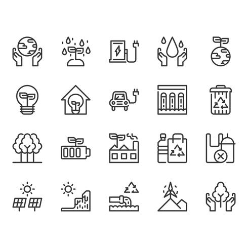 Save the world icon set vector