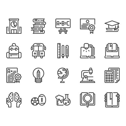 Conjunto de iconos de educación vector