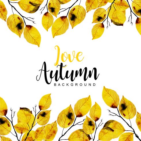 Beautiful Watercolor Autumn Background vector