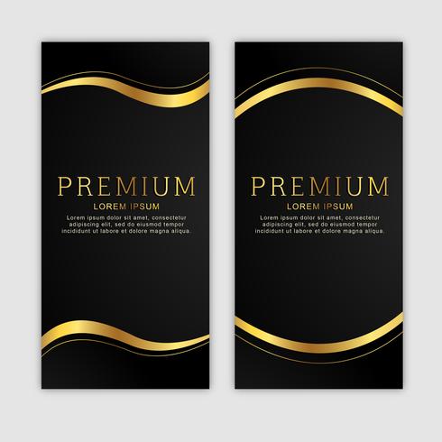 Premium Golden Vertical Banner Set vector