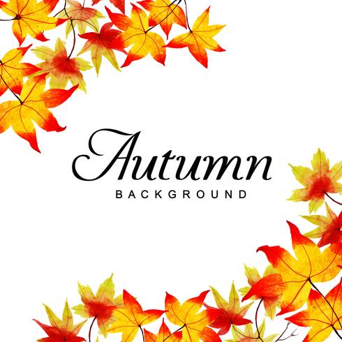 Beautiful Watercolor Autumn Background vector