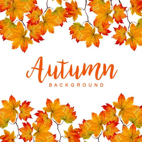 Watercolor Autumn Background vector