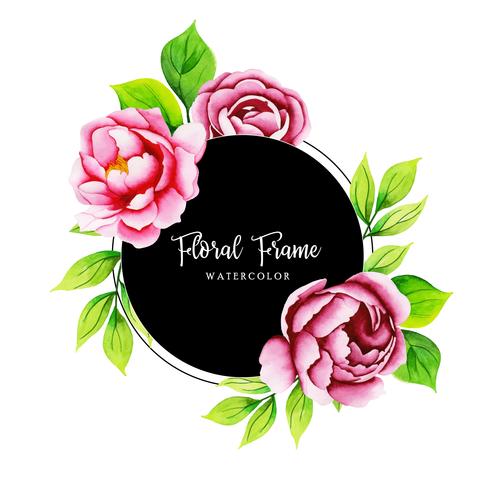 Watercolor Floral Frame vector