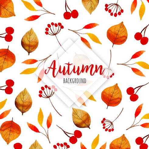 Beautiful Watercolor Autumn Background vector