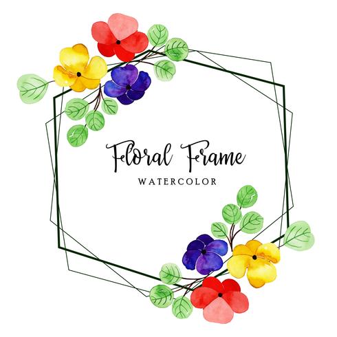 Watercolor Floral Frame vector