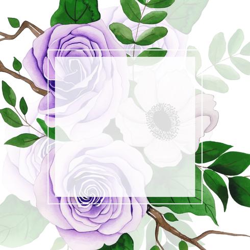 Watercolor Floral Frame vector