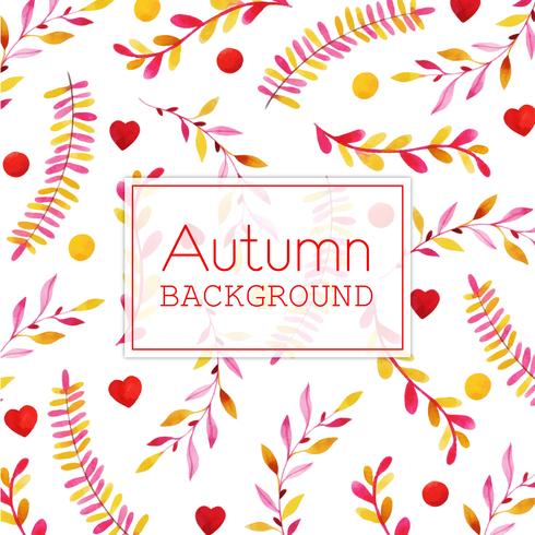 Watercolor Autumn Leaves Background vector