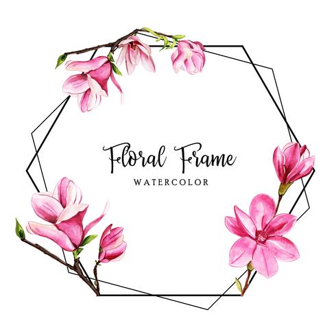 Watercolor Floral Frame vector