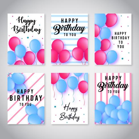 Happy Birthday Cards Collection vector