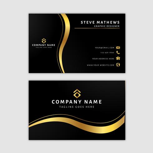 Premium Golden Business Card Template vector