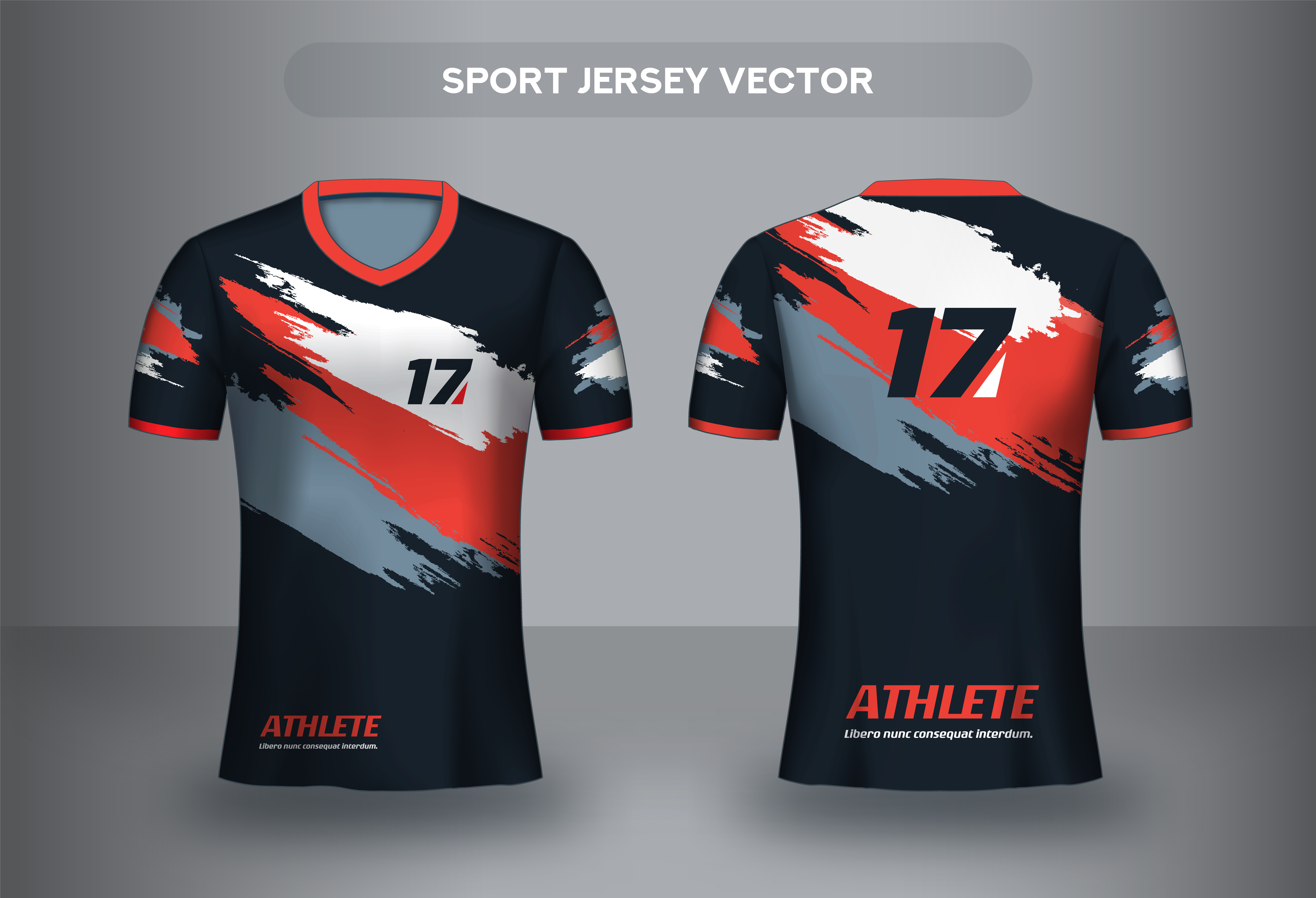 Brush stroke football jersey design. Uniform T-shirt front and back view.  670410 Vector Art at Vecteezy