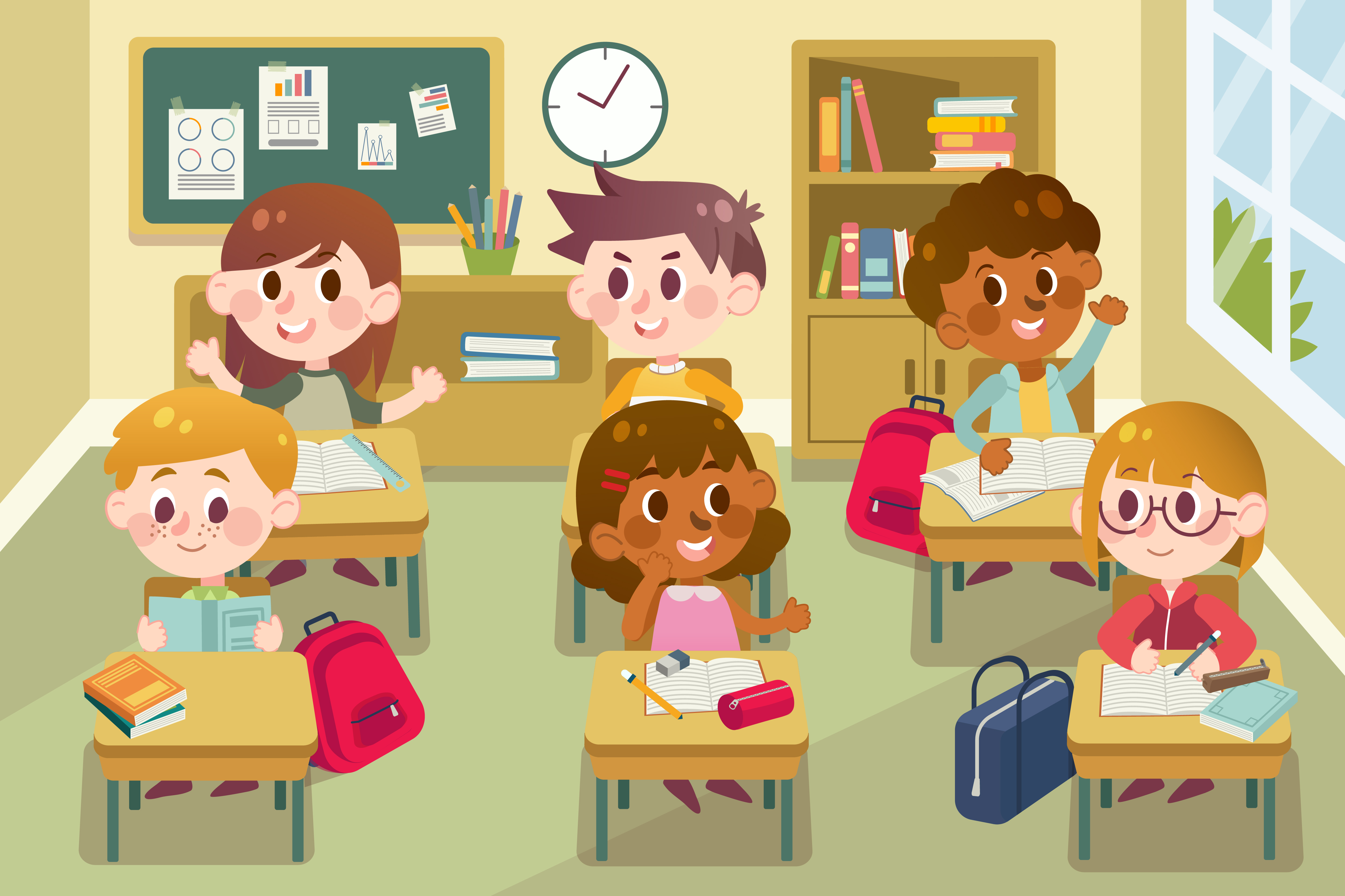 Children In Classroom 670447 Vector Art At Vecteezy