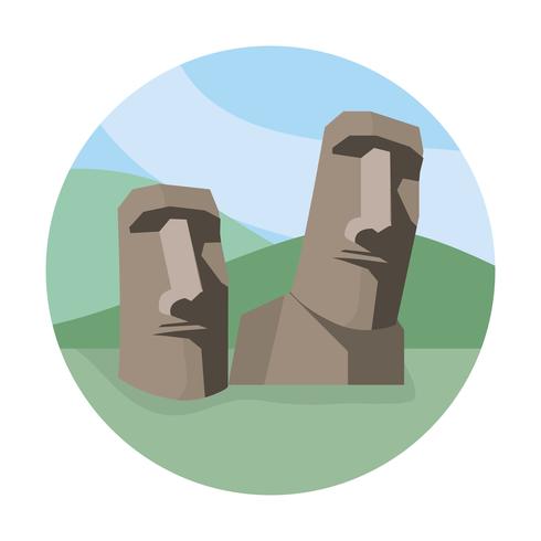 Easter island stone head sculpture  vector