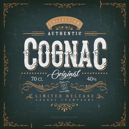 Vintage Cognac Label For Bottle vector