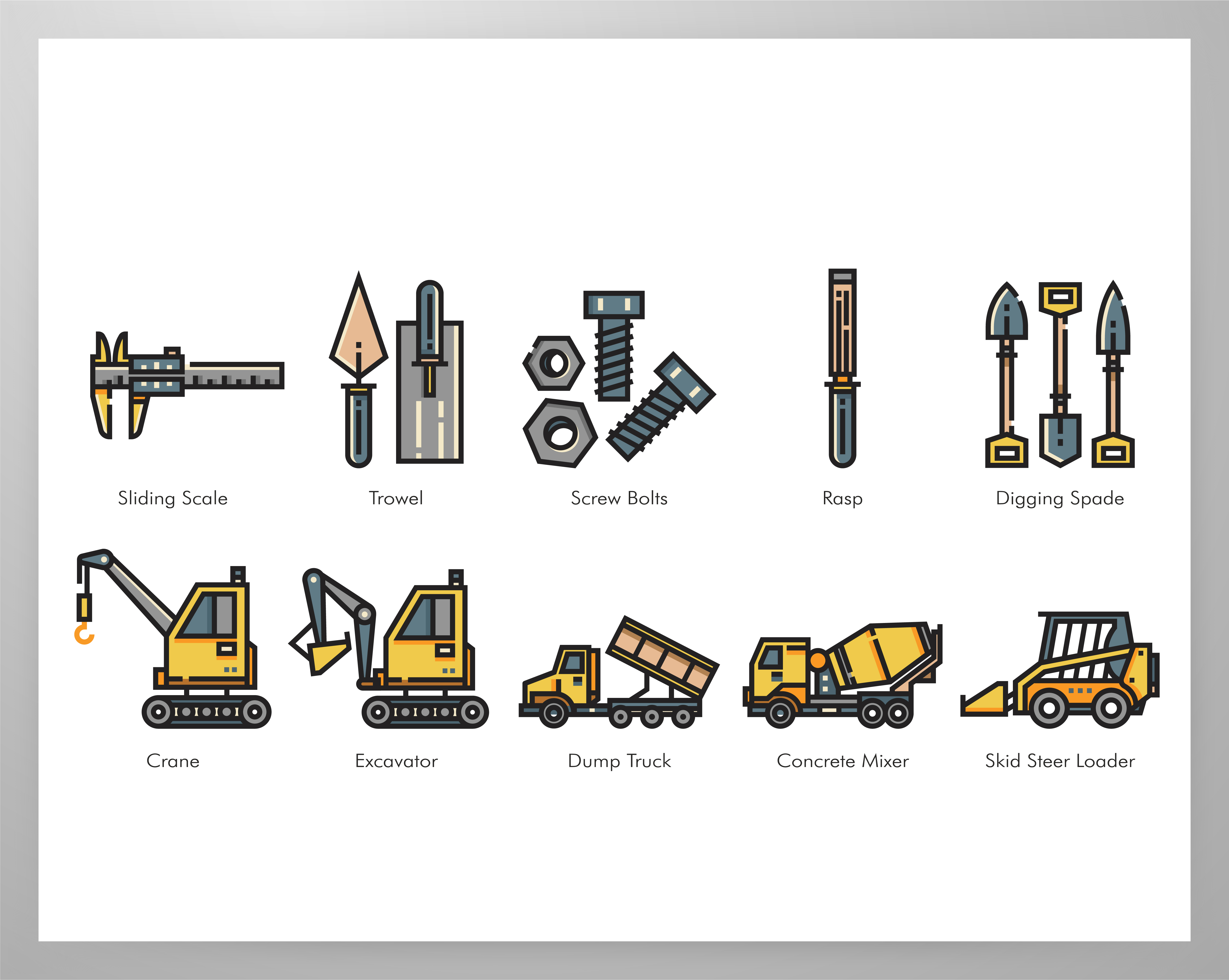 Construction tool elements pack 670602 Vector Art at Vecteezy