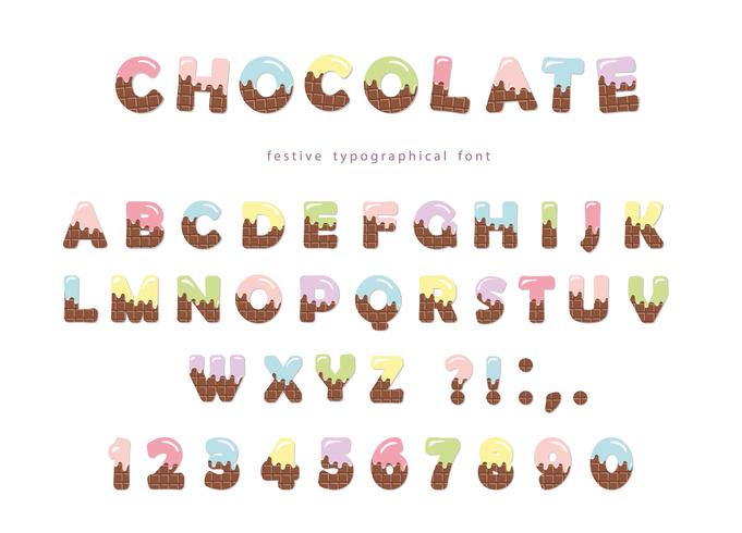 Fuente festiva de obleas de chocolate vector