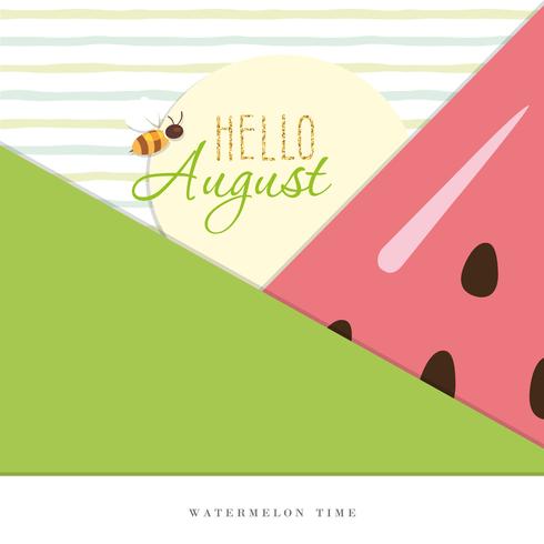 Hello august. Summer abstract background. vector