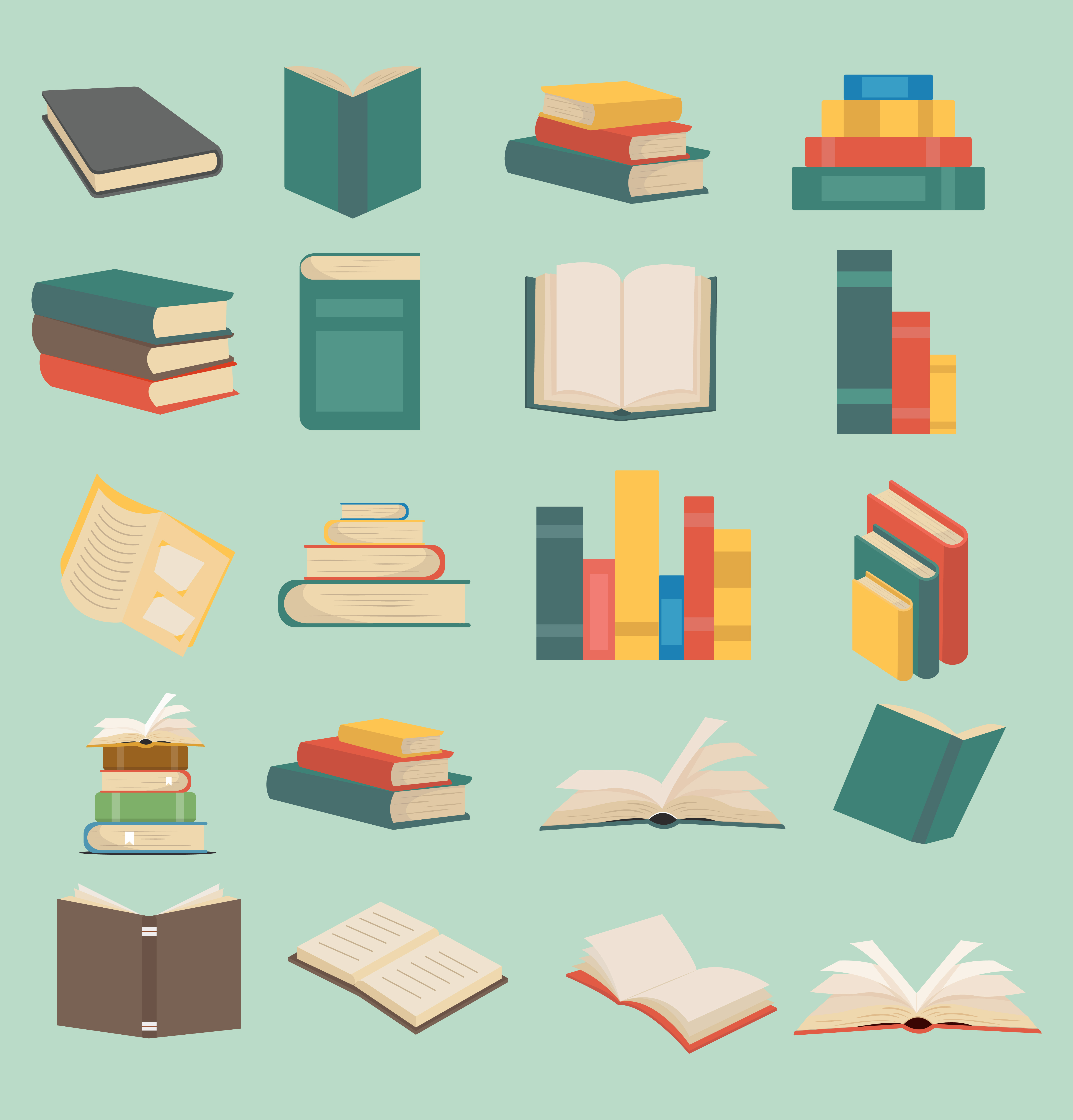 set of books  in flat  design  collection 670879 Vector Art 