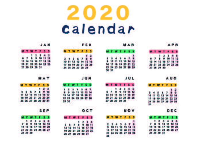 Colorful and Cute Calendar Template vector