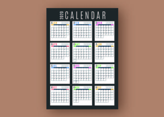 Business Calendar Template vector