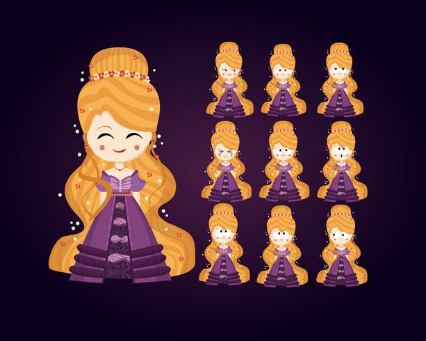 conjunto de caracteres de princesa vector