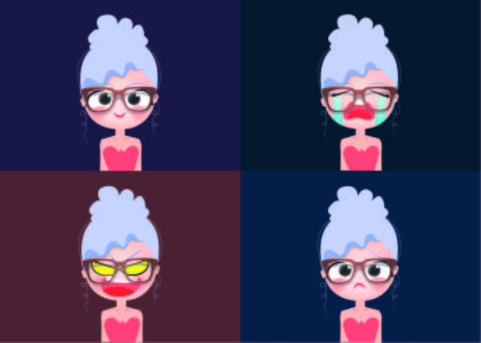 Set Of Old Lady Character Collection vector