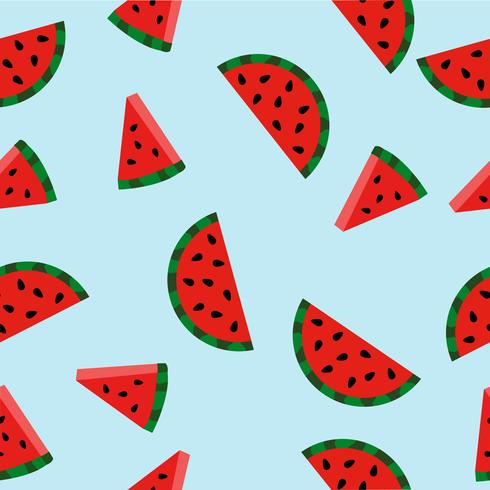 watermelon with watermelon slices patten vector