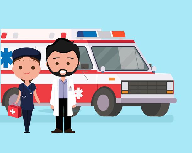 Emergency Character Ambulance vector