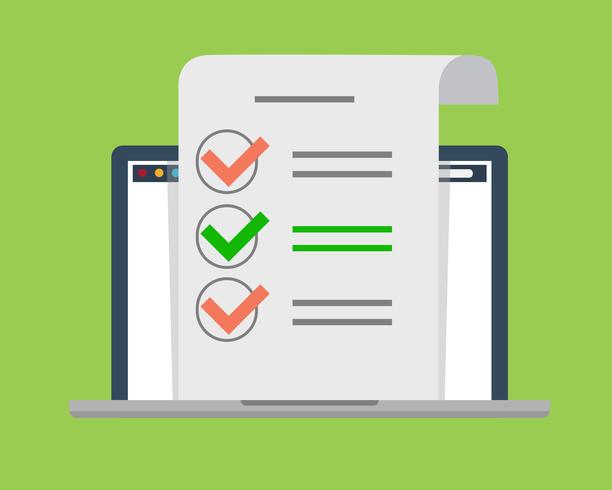 Digital CheckList on Laptop  vector