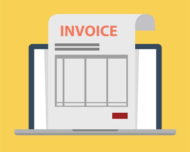 Digital Invoice on Computer vector