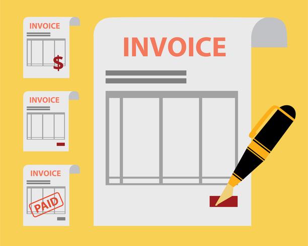 Set of Invoices vector