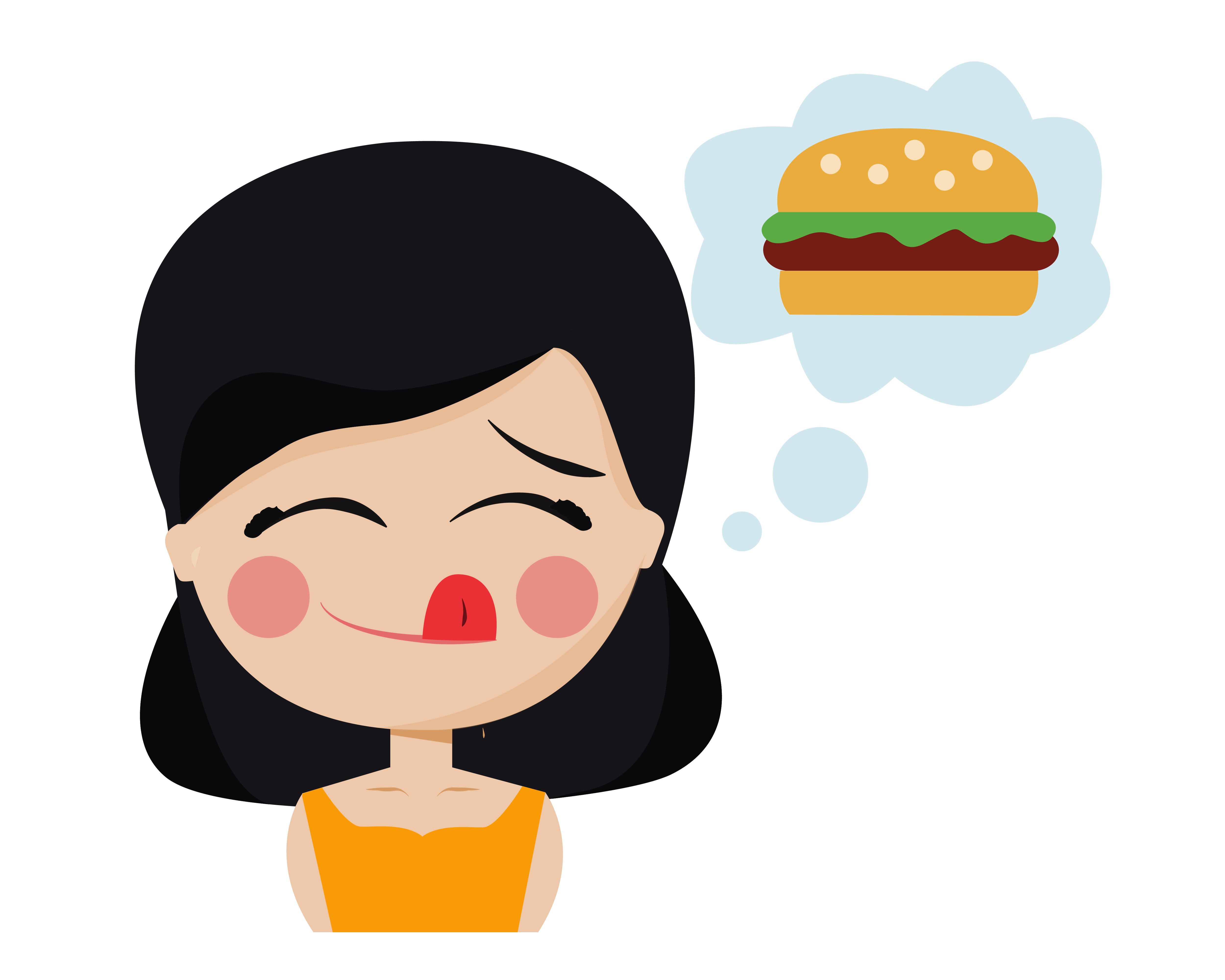 Hungry Girl Vector Art