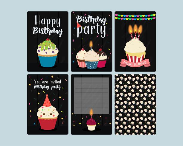 Cupcakes Invitation Cards  vector