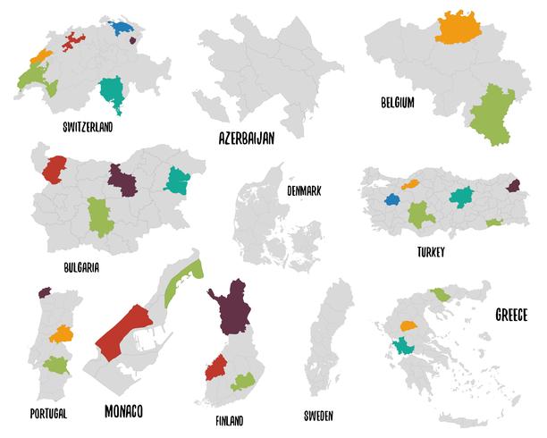 Conjunto de mapas vector