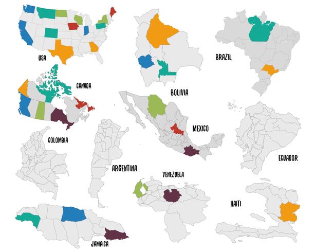 Conjunto de mapas del país vector