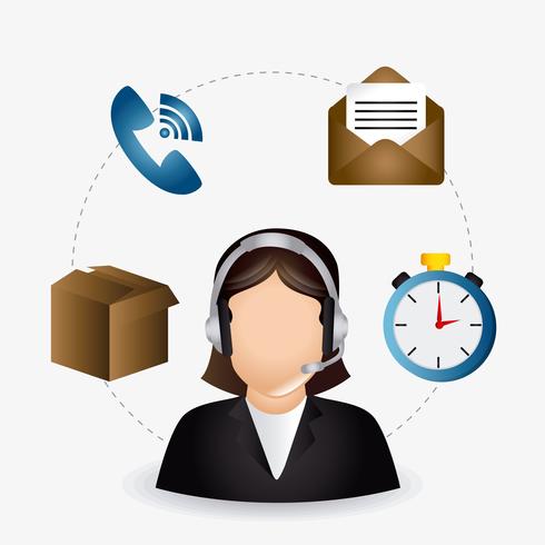 Female web 2.0 Customer service agent vector