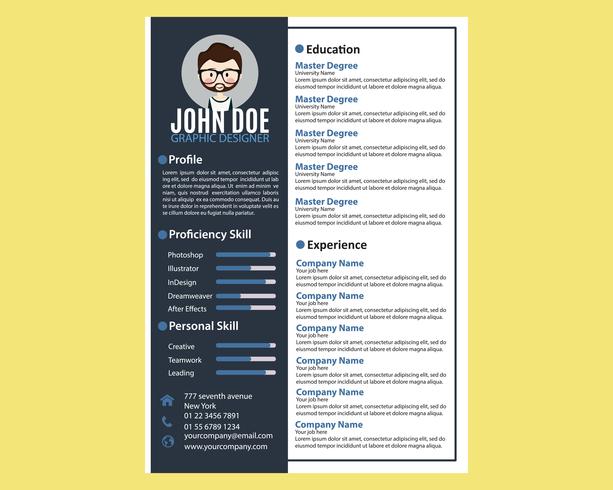 Avatar Resume Template vector