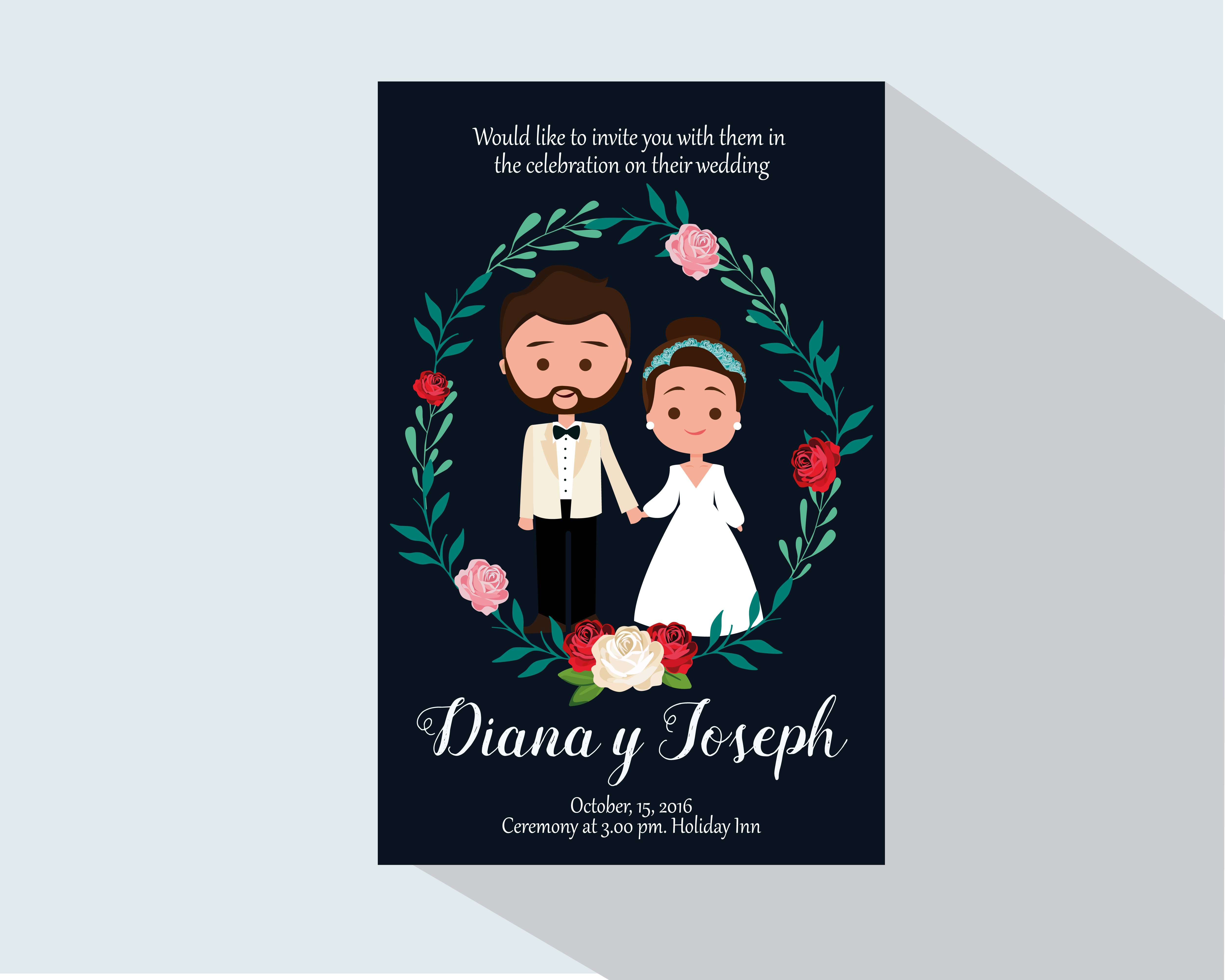 Download Wedding Invitation with Characters - Download Free Vectors, Clipart Graphics & Vector Art