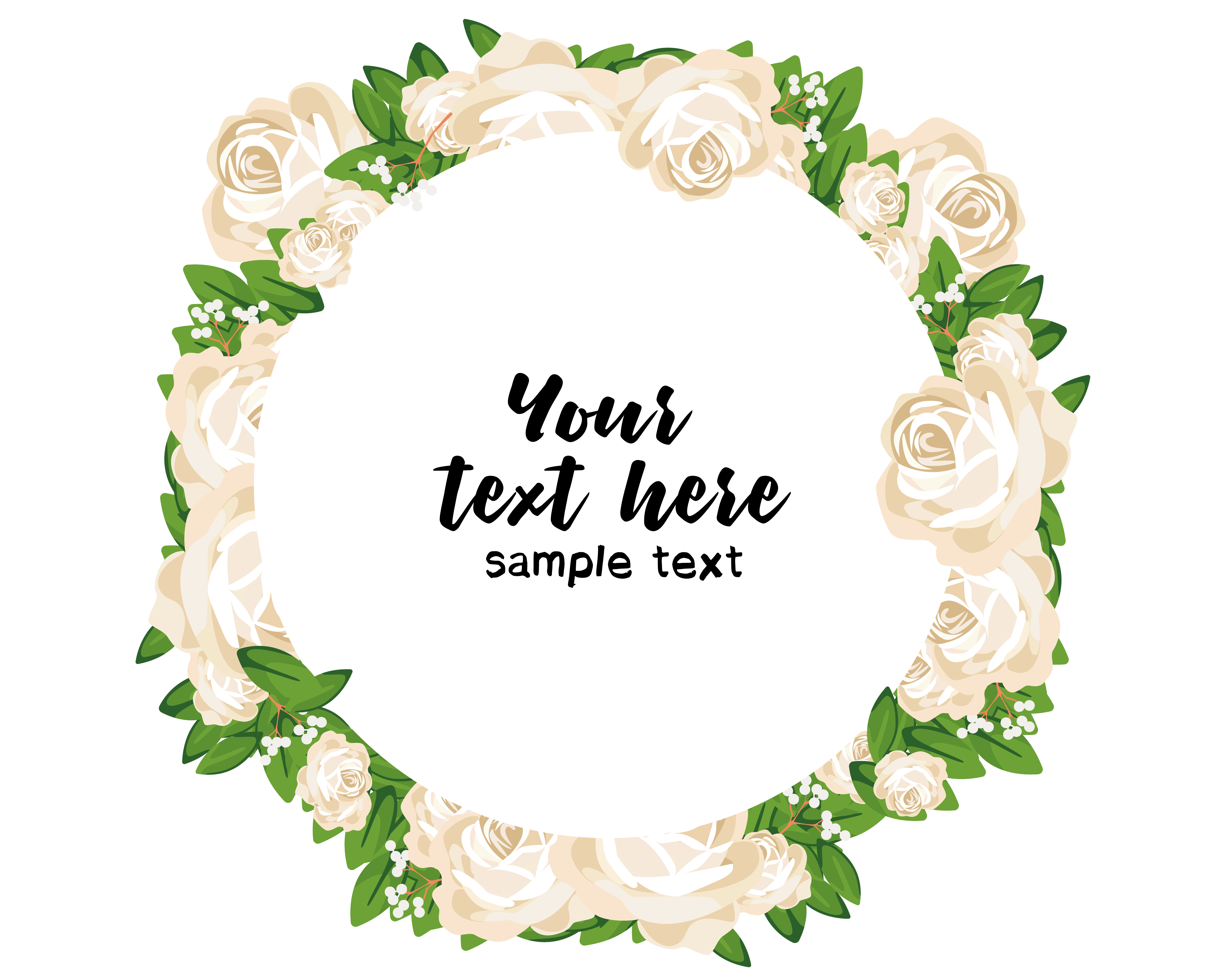 White Floral Wreath 671070 Vector Art at Vecteezy