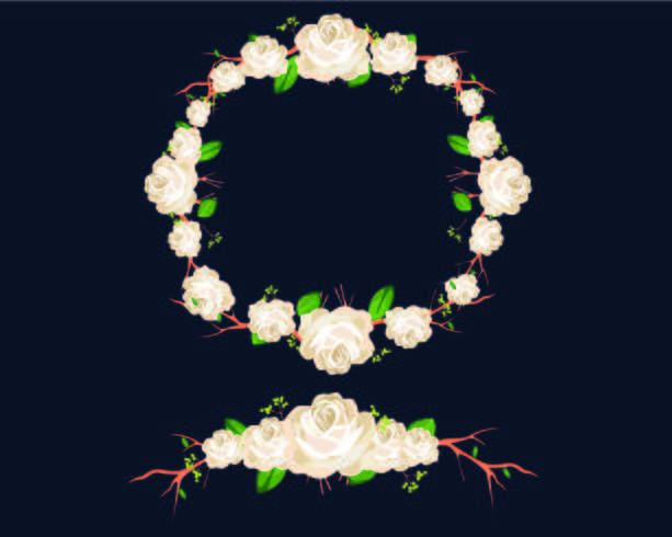 Floral White Wreath vector