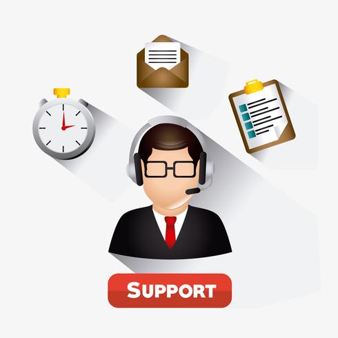 Male web 2.0 Customer service support agent vector