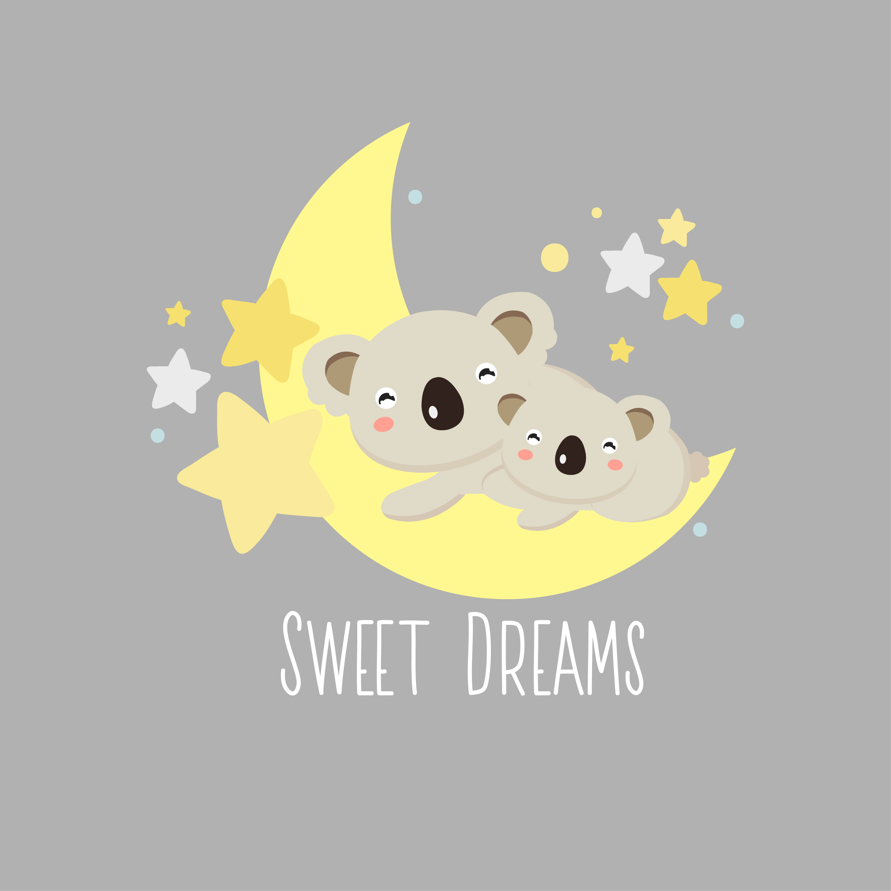 Sweet Dreams Koala Greeting Card 671184 Vector Art at Vecteezy