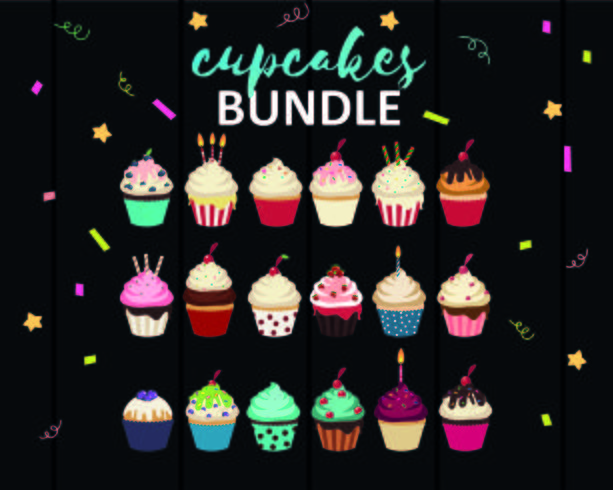 Set of Cupcakes vector