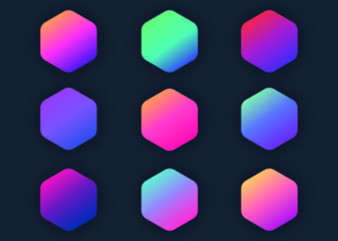 Hexagon Gradient Collection vector